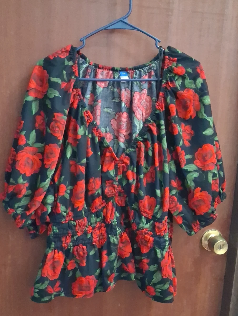 Old Navy Puff-sleeve Smocked Peplum Top